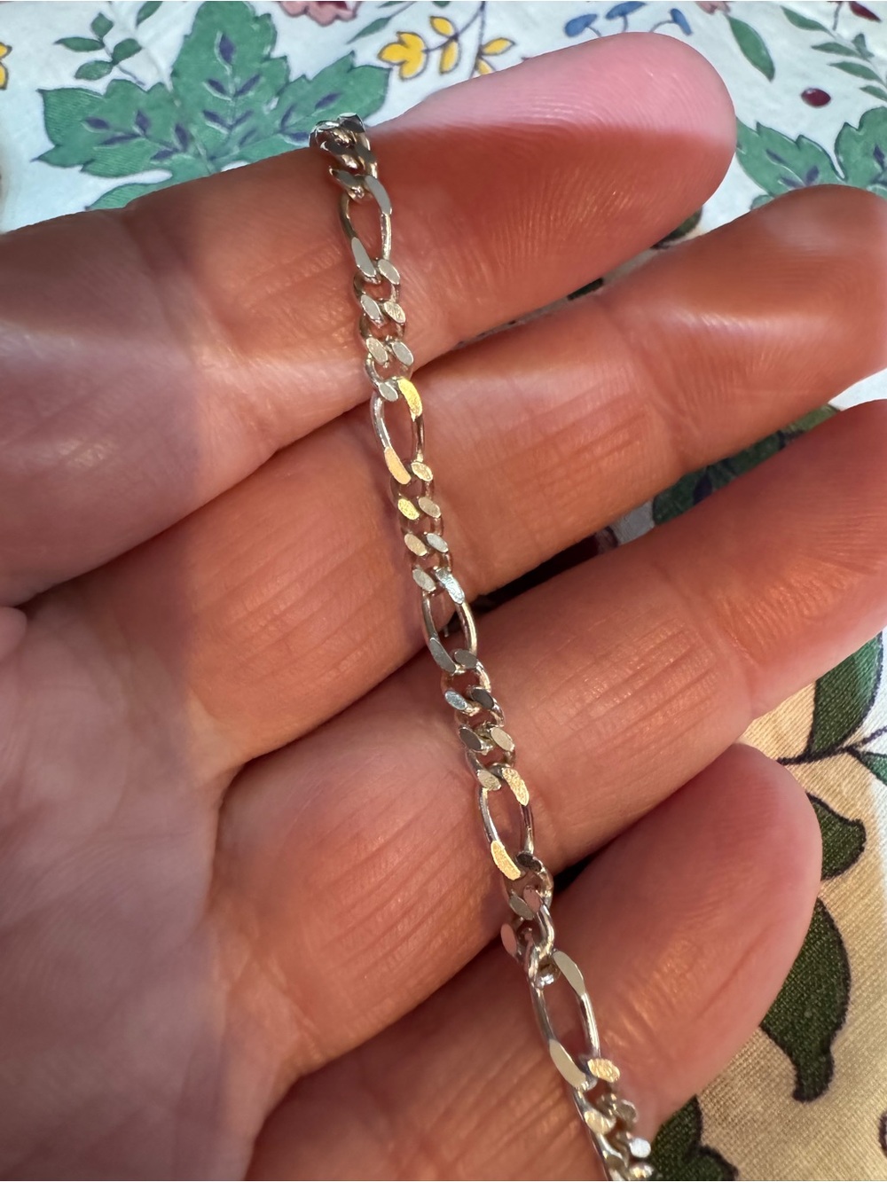 Vintage Sterling Silver Figaro
Chain Bracelet